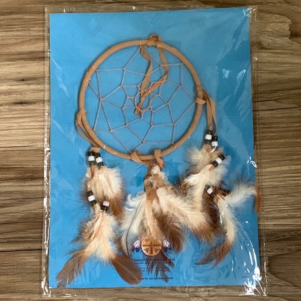 Brown White Feather Dreamcatcher Feathered Dream Catcher Native American